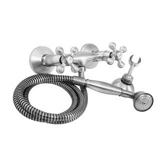 1108-20 messingkran doble håndtak varmt/kaldt vann veggmontert dusjbatteri med hånddusj og slange