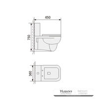YS22212HT Vegghengt keramisk toalett, Vegghengt toalett, nedvasking;