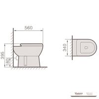 YS22215F Enkeltstående keramisk toalett, P-trap vasketoalett;
