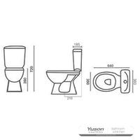 YS22221S Retrodesign 2-delt keramisk toalett, tettkoblet P-felle vasketoalett;