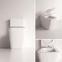 YS22251P 2-delt kantløst keramisk toalett, P-trap vasketoalett;