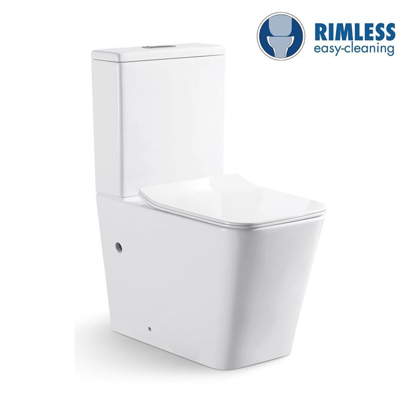 YS22251P 2-delt kantløst keramisk toalett, P-trap vasketoalett;