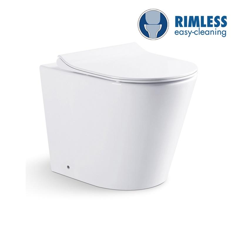 YS22268F Enkeltstående keramisk toalett, kantløst, P-trap vasketoalett;