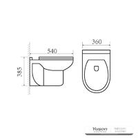 YS22269H Vegghengt keramisk toalett, Vegghengt toalett, nedvasking;