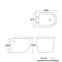 YS22288H Vegghengt keramisk toalett, Vegghengt toalett, nedvasking;