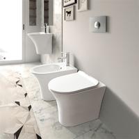 YS22294F Enkeltstående keramisk toalett, kantløst, P-trap vasketoalett;