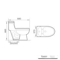 YS24251 keramisk toalett i ett stykke, sifonisk;