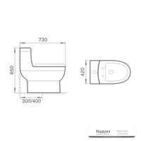 YS24252 keramisk toalett i ett stykke, sifonisk;