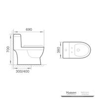 YS24253 keramisk toalett i ett stykke, sifonisk;