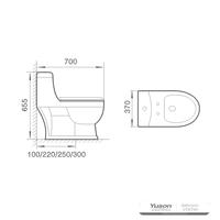 YS24258 keramisk toalett i ett stykke, sifonisk;