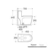 YS24286 keramisk toalett i ett stykke, sifonisk;