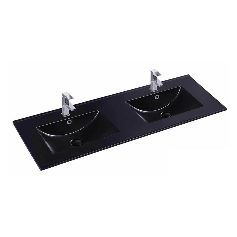YS27286B-120 Matt svart glasert keramisk skapservant, servantservant, toalettvask;