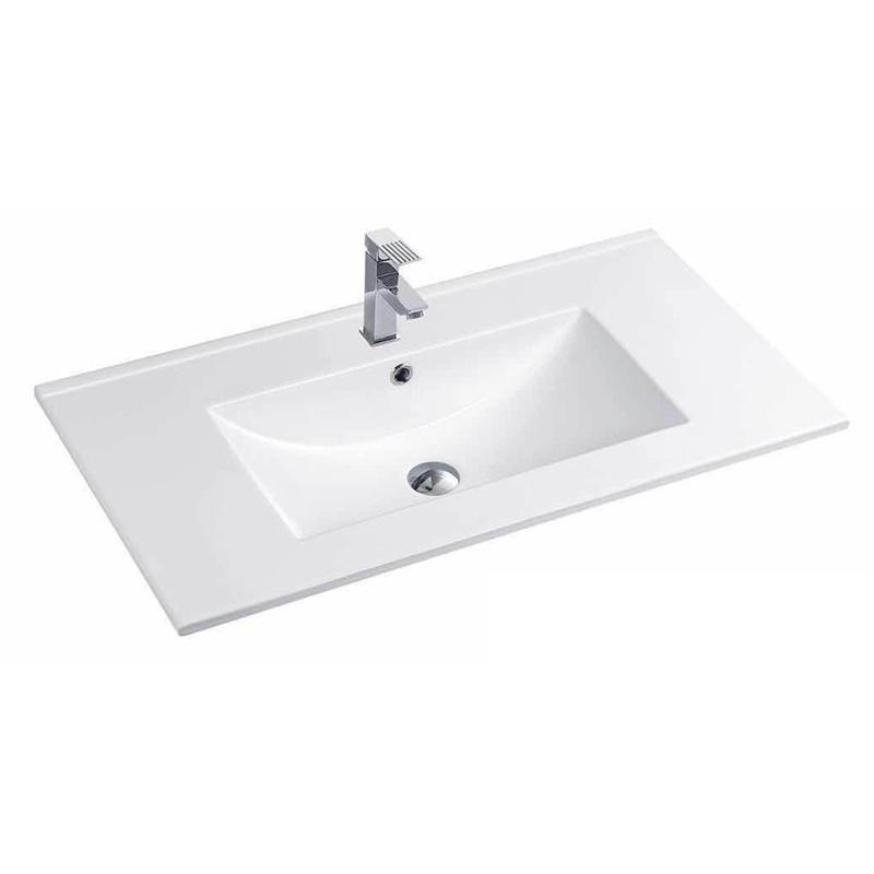 YS27286W-80 matt hvitglasert keramisk skapservant, servantservant, toalettvask;