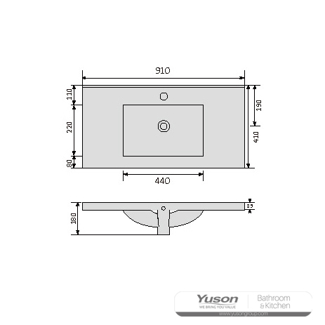 YS27299-90 Keramisk skapservant, forfengelighetsservant, toalettvask;
