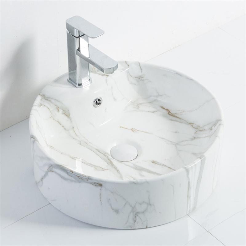 YS28204-MA Stone serie keramiske over counter bassenget, kunstnerisk bassenget, keramisk vask;