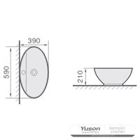 YS28206 Keramisk over counter bassenget, kunstnerisk bassenget, keramisk vask;