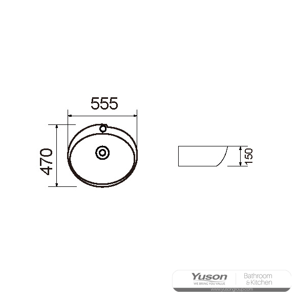 YS28351 Keramisk over counter bassenget, kunstnerisk bassenget, keramisk vask;