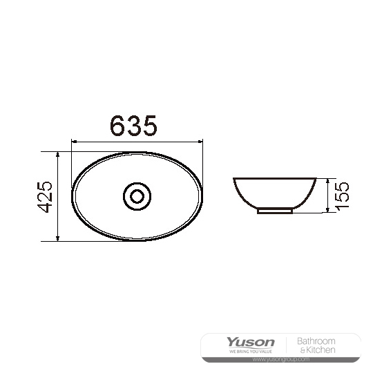 YS28416 Keramisk over counter bassenget, kunstnerisk bassenget, keramisk vask;