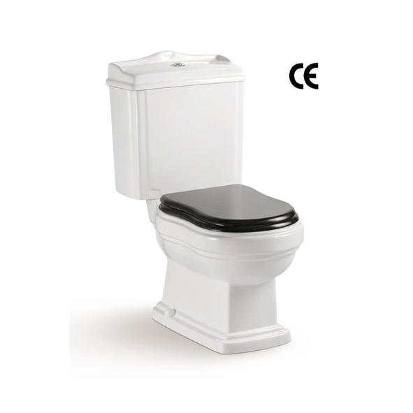 YS22209P Retrodesign 2-delt keramisk toalett, tettkoblet P-felle vasketoalett;