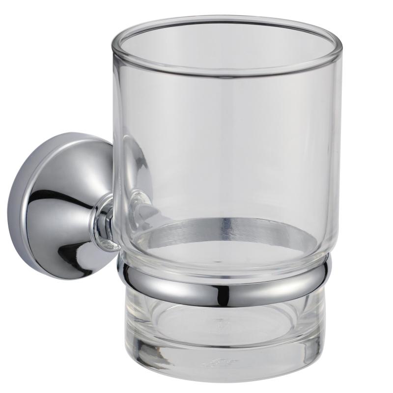 16484 Baderomstilbehør, glassholder, sink/messing/SUS glassholder og glasskopp;