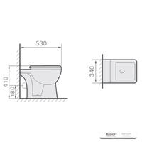 YS22212F Enkeltstående keramisk toalett, P-trap vasketoalett;