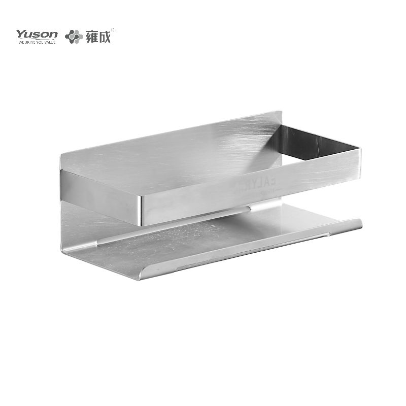 12587B Elegant baderomstilbehør, oppbevaringshylle, sink/messing/SUS-hylle, veggmontert (serie 12500)