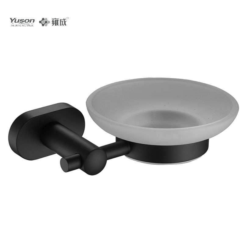 13385 Elegant baderomstilbehør, Såpeskåler, med glassfat, sink/messing/SUS såpeholder, veggmontert (serie 13300)