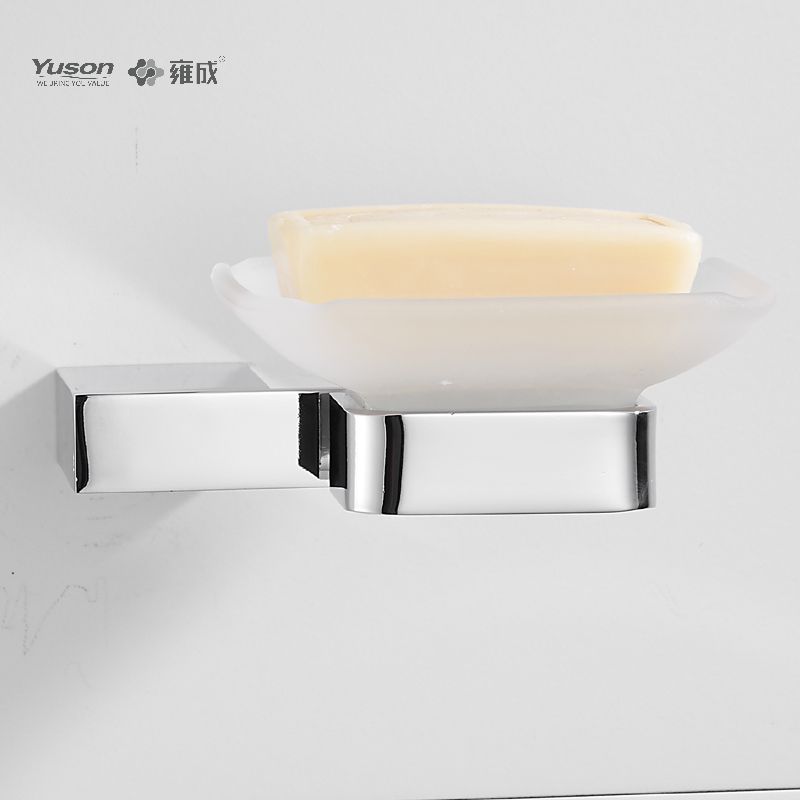15085 Elegant baderomstilbehør, Såpeskåler, med glassfat, sink/messing/SUS såpeholder, veggmontert (serie 15000)