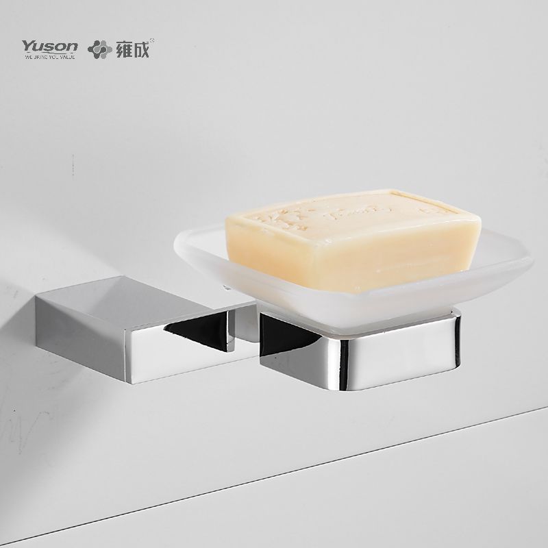 15085 Elegant baderomstilbehør, Såpeskåler, med glassfat, sink/messing/SUS såpeholder, veggmontert (serie 15000)