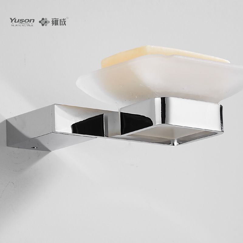 15085 Elegant baderomstilbehør, Såpeskåler, med glassfat, sink/messing/SUS såpeholder, veggmontert (serie 15000)