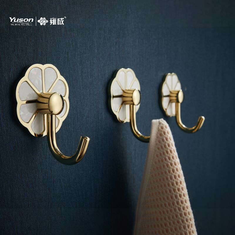 21088 Elegant baderomstilbehør, kappekrok, sink/messing/SUS kappekrok, veggmontert (serie 21000)
